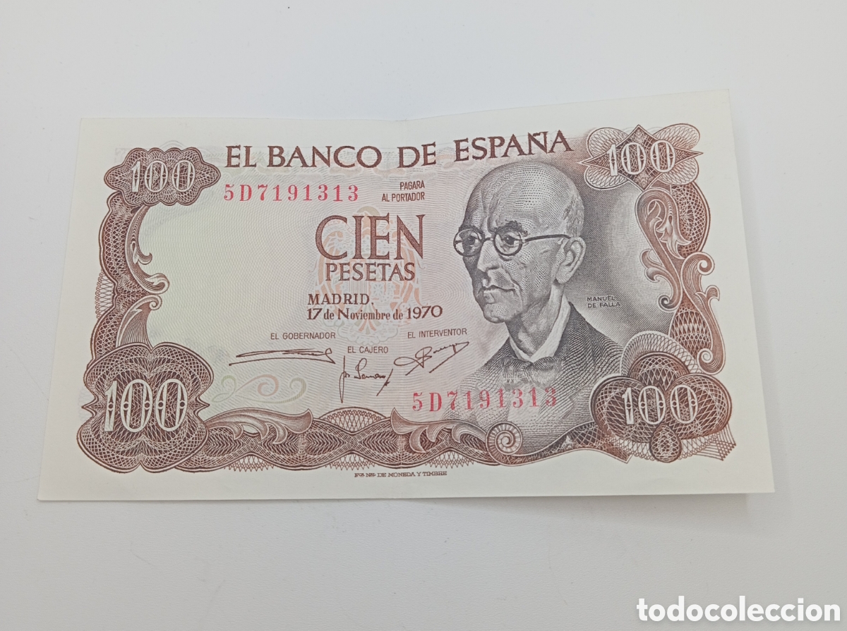 Billetes espa&ntilde;oles: Billete de 100 pesetas del a&ntilde;o 1970