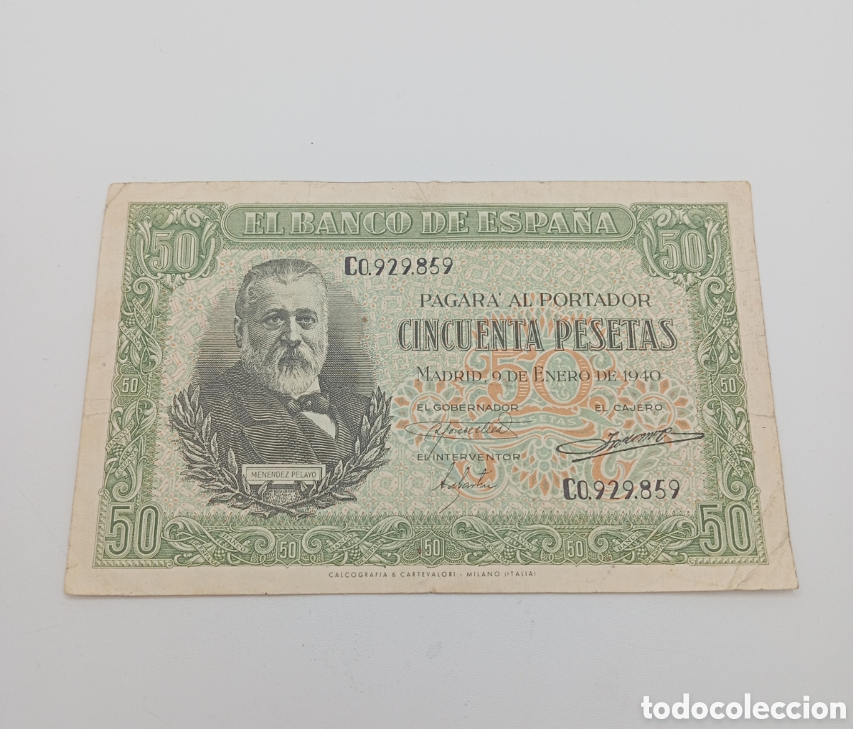 Billetes espa&ntilde;oles: Billete de 50 pesetas del a&ntilde;o 1940