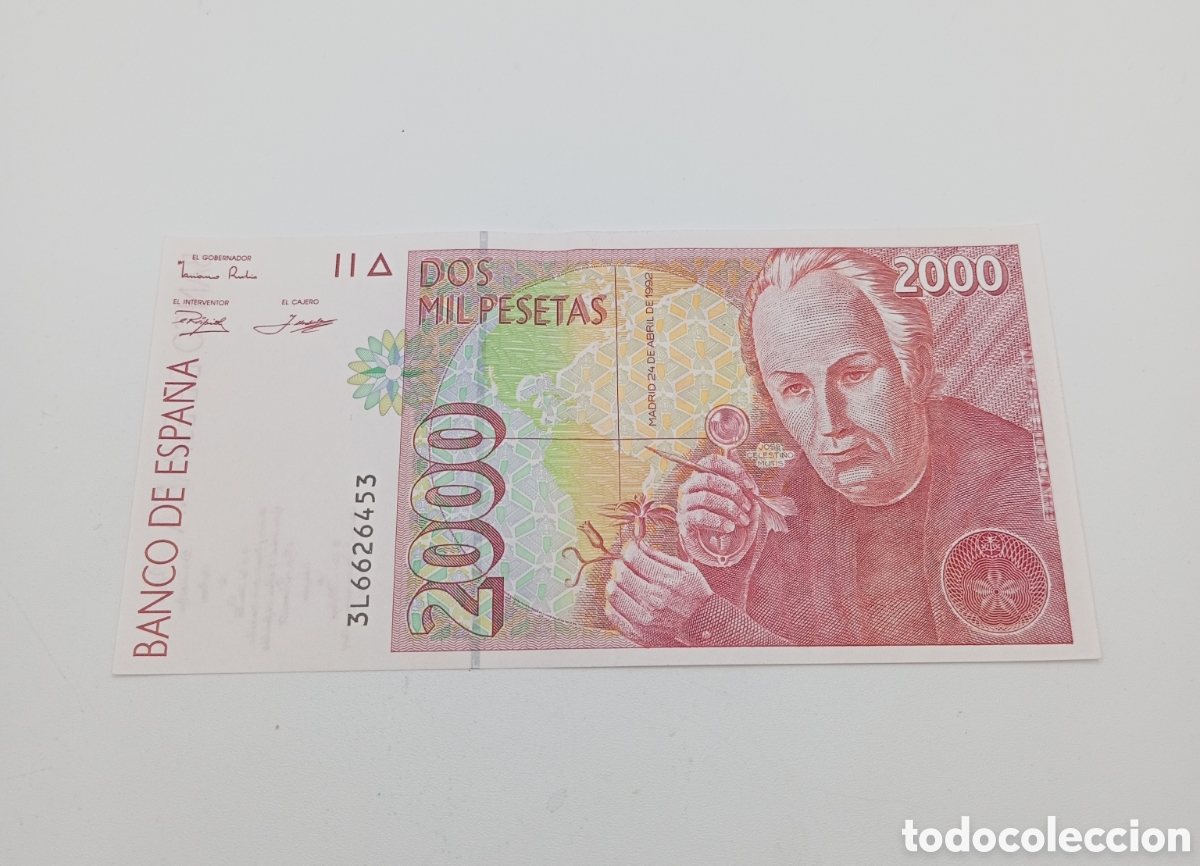 Billetes espa&ntilde;oles: Billete de 2000 pesetas del a&ntilde;o 1992