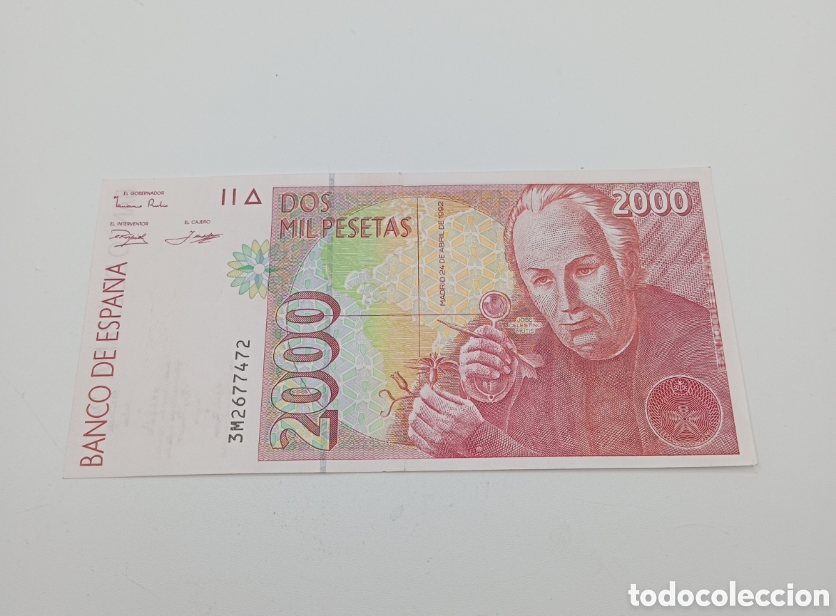 Billetes espa&ntilde;oles: Billete de 2000 pesetas del a&ntilde;o q992