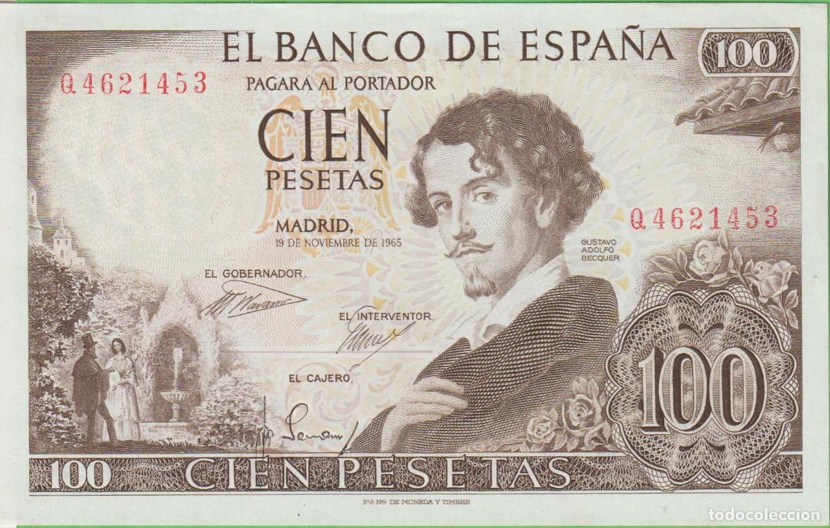 Billetes espa&ntilde;oles: BILLETES ESPA&Ntilde;OLES - ESTADO ESPA&Ntilde;OL - 100 PESETAS 1965 - SERIE Q (SC)