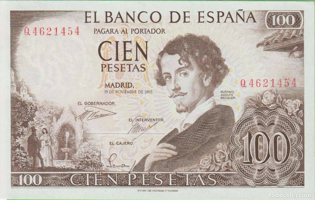 Billetes espa&ntilde;oles: BILLETES ESPA&Ntilde;OLES - ESTADO ESPA&Ntilde;OL - 100 PESETAS 1965 - SERIE Q (SC)