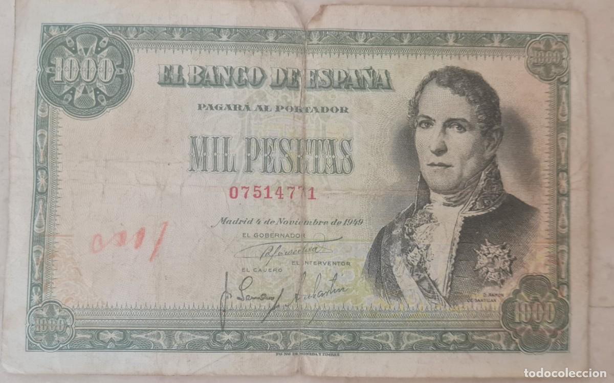 Billetes espa&ntilde;oles: Billete de mil pesetas a&ntilde;o 1949
