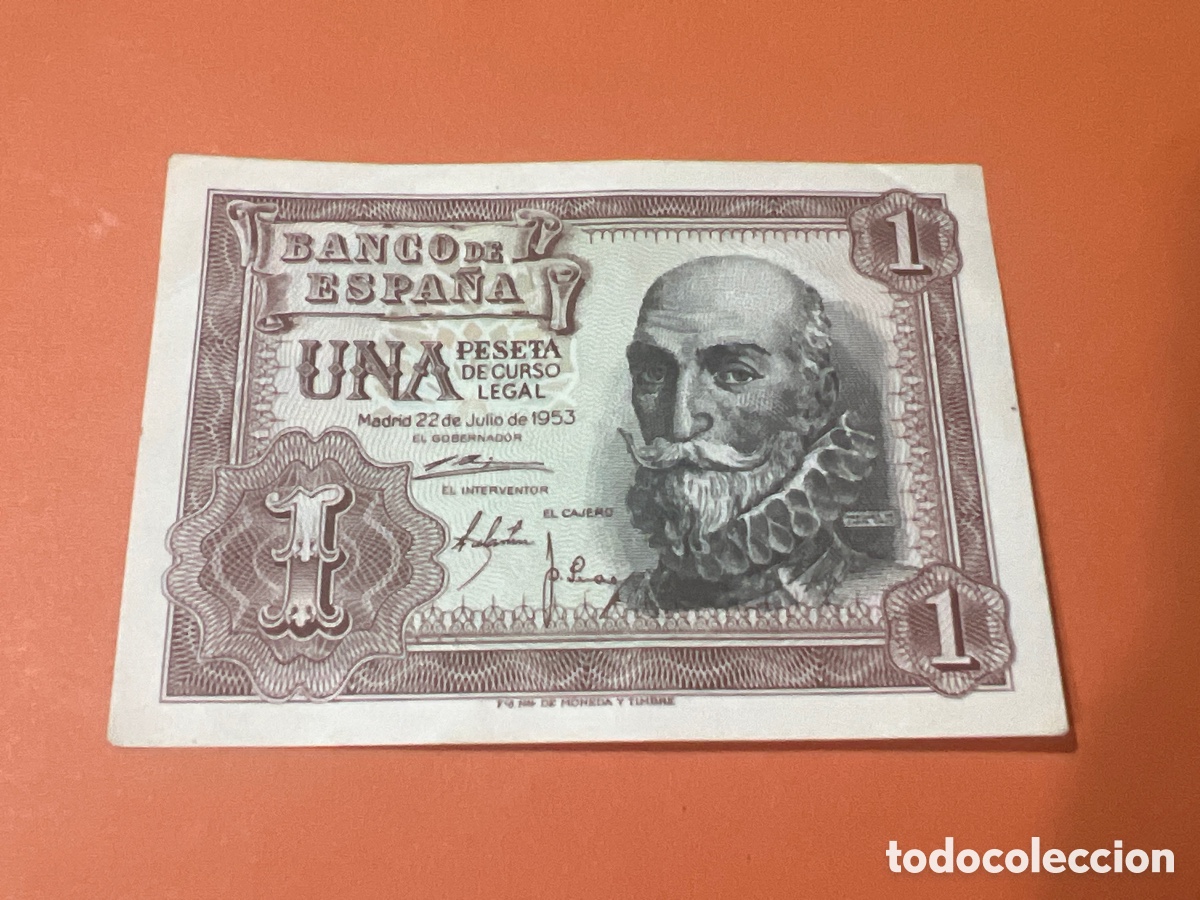 Billetes espa&ntilde;oles: A41. BILLETE FACS&Iacute;MIL DE ESPA&Ntilde;A. MADRID 22 JULIO 1953. 1 PESETA. MARQU&Eacute;S DE SANTA CRUZ.
