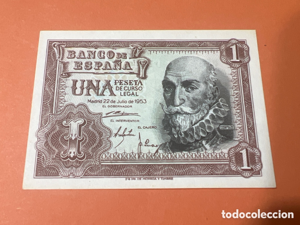 Billetes espa&ntilde;oles: A19. BILLETE FACS&Iacute;MIL DE ESPA&Ntilde;A. MADRID 22 JULIO 1953. 1 PESETA. MARQU&Eacute;S DE SANTA CRUZ.