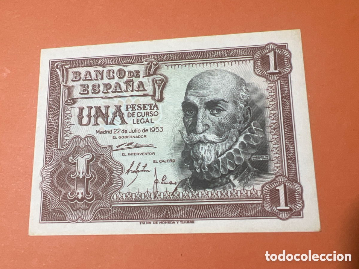 Billetes espa&ntilde;oles: A21. BILLETE FACS&Iacute;MIL DE ESPA&Ntilde;A. MADRID 22 JULIO 1953. 1 PESETA. MARQU&Eacute;S DE SANTA CRUZ.
