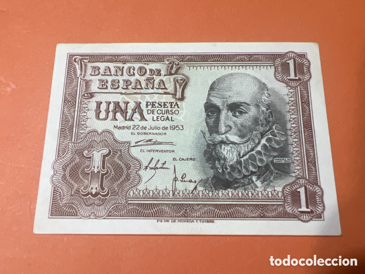 Billetes espa&ntilde;oles: A22. BILLETE FACS&Iacute;MIL DE ESPA&Ntilde;A. MADRID 22 JULIO 1953. 1 PESETA. MARQU&Eacute;S DE SANTA CRUZ.