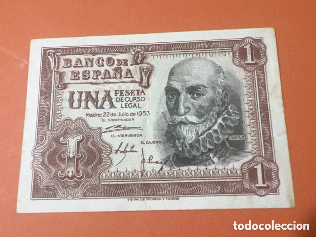 Billetes espa&ntilde;oles: A23. BILLETE FACS&Iacute;MIL DE ESPA&Ntilde;A. MADRID 22 JULIO 1953. 1 PESETA. MARQU&Eacute;S DE SANTA CRUZ.