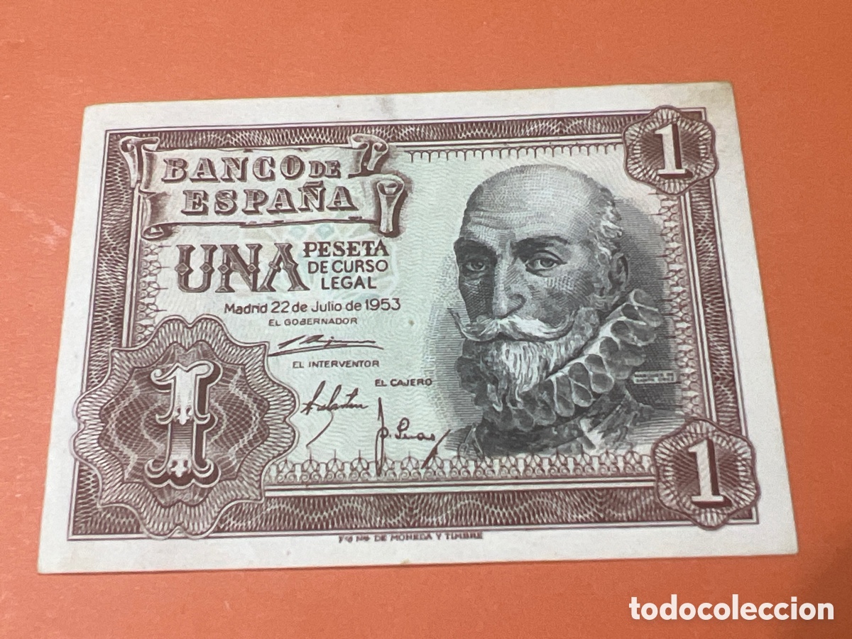 Billetes espa&ntilde;oles: A24. BILLETE FACS&Iacute;MIL DE ESPA&Ntilde;A. MADRID 22 JULIO 1953. 1 PESETA. MARQU&Eacute;S DE SANTA CRUZ.