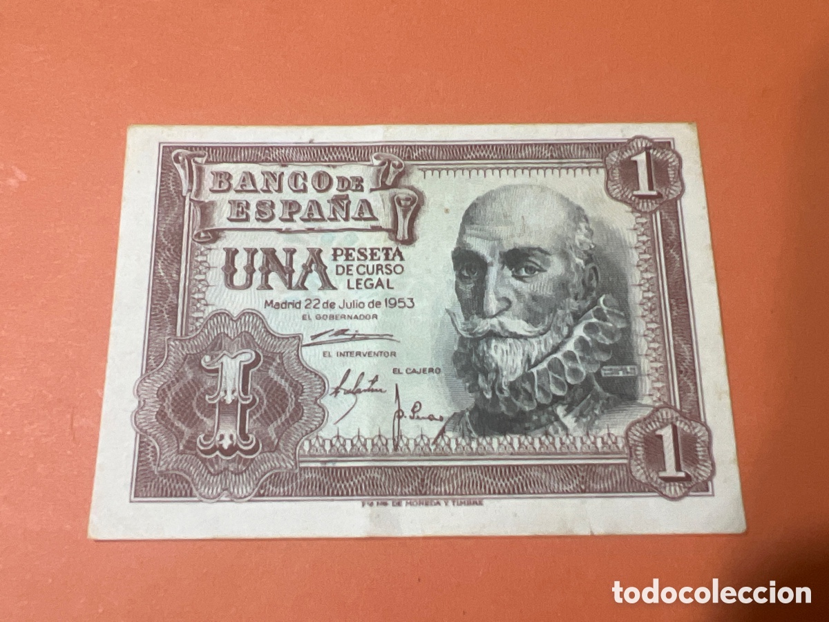 Billetes espa&ntilde;oles: A25. BILLETE FACS&Iacute;MIL DE ESPA&Ntilde;A. MADRID 22 JULIO 1953. 1 PESETA. MARQU&Eacute;S DE SANTA CRUZ.
