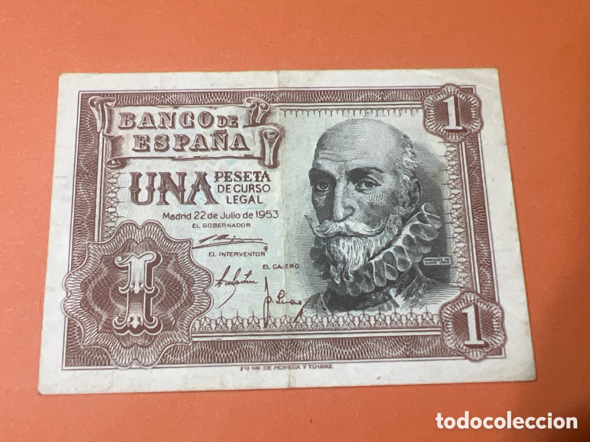Billetes espa&ntilde;oles: A26. BILLETE FACS&Iacute;MIL DE ESPA&Ntilde;A. MADRID 22 JULIO 1953. 1 PESETA. MARQU&Eacute;S DE SANTA CRUZ.