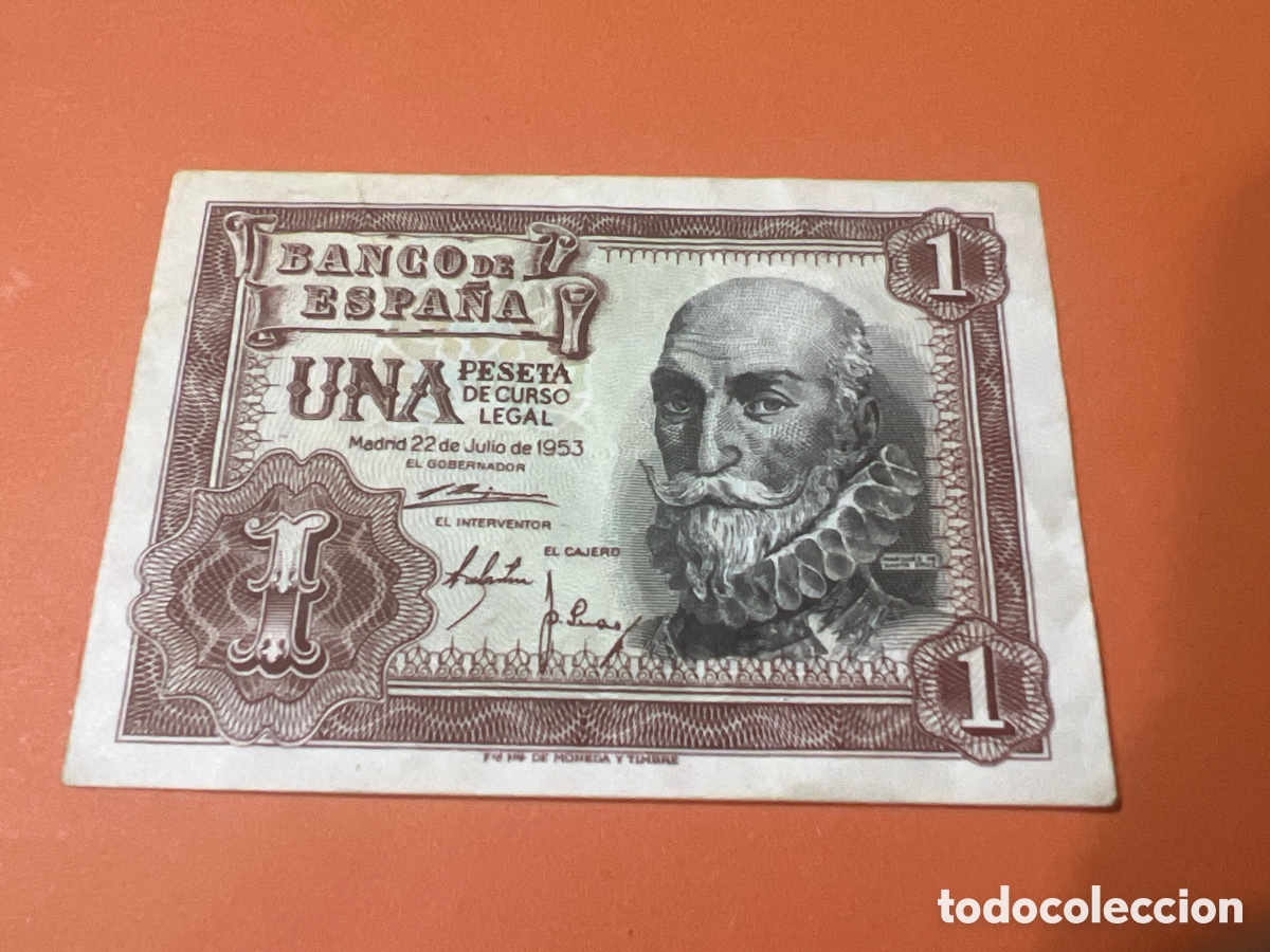Billetes espa&ntilde;oles: A29. BILLETE FACS&Iacute;MIL DE ESPA&Ntilde;A. MADRID 22 JULIO 1953. 1 PESETA. MARQU&Eacute;S DE SANTA CRUZ.