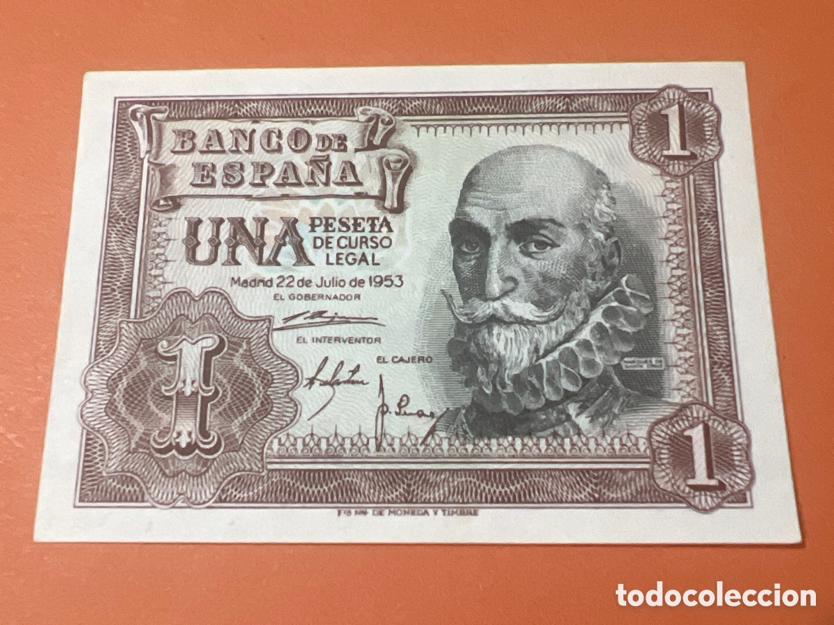 Billetes espa&ntilde;oles: A31. BILLETE FACS&Iacute;MIL DE ESPA&Ntilde;A. MADRID 22 JULIO 1953. 1 PESETA. MARQU&Eacute;S DE SANTA CRUZ.