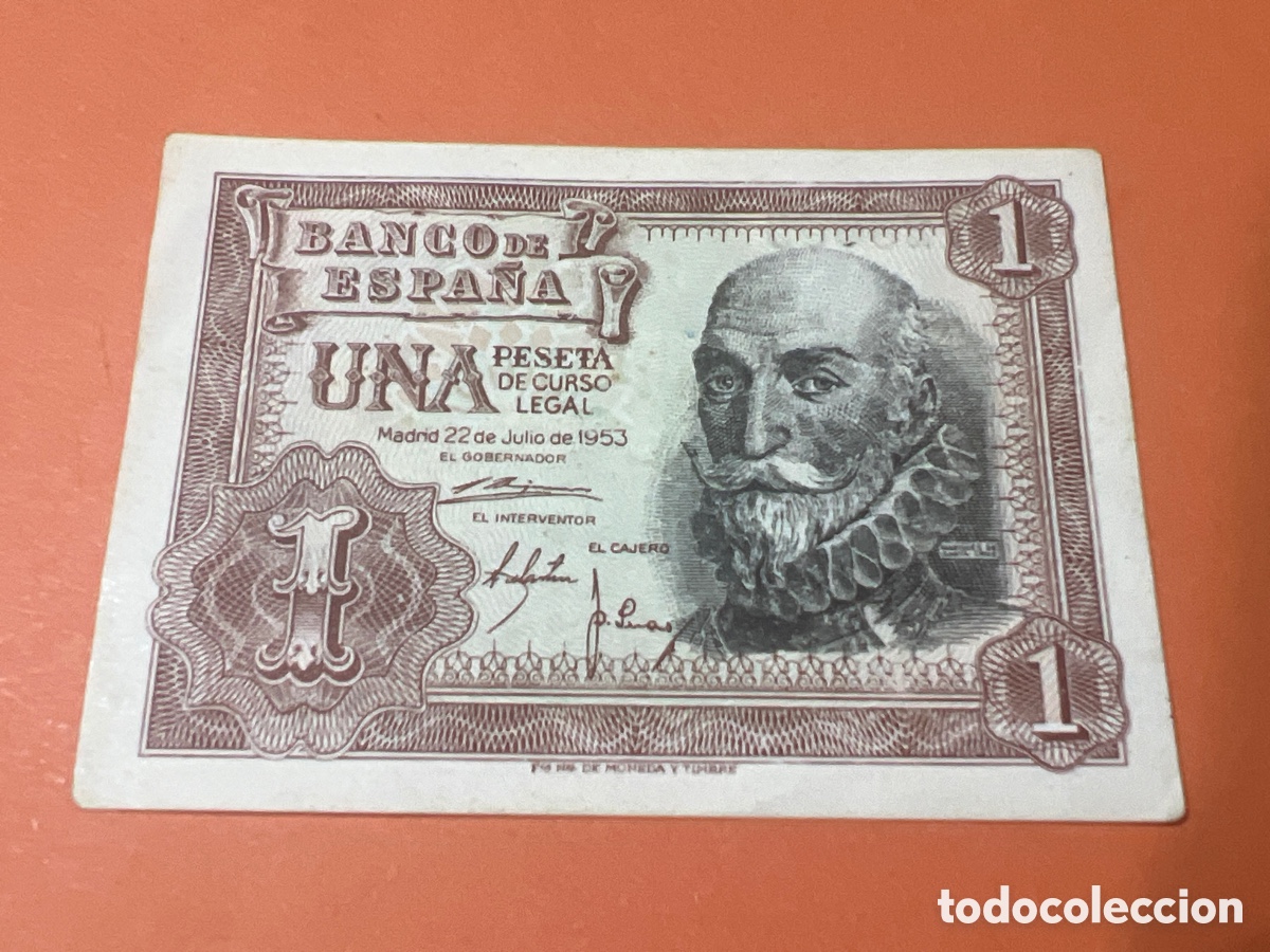 Billetes espa&ntilde;oles: A35. BILLETE FACS&Iacute;MIL DE ESPA&Ntilde;A. MADRID 22 JULIO 1953. 1 PESETA. MARQU&Eacute;S DE SANTA CRUZ.