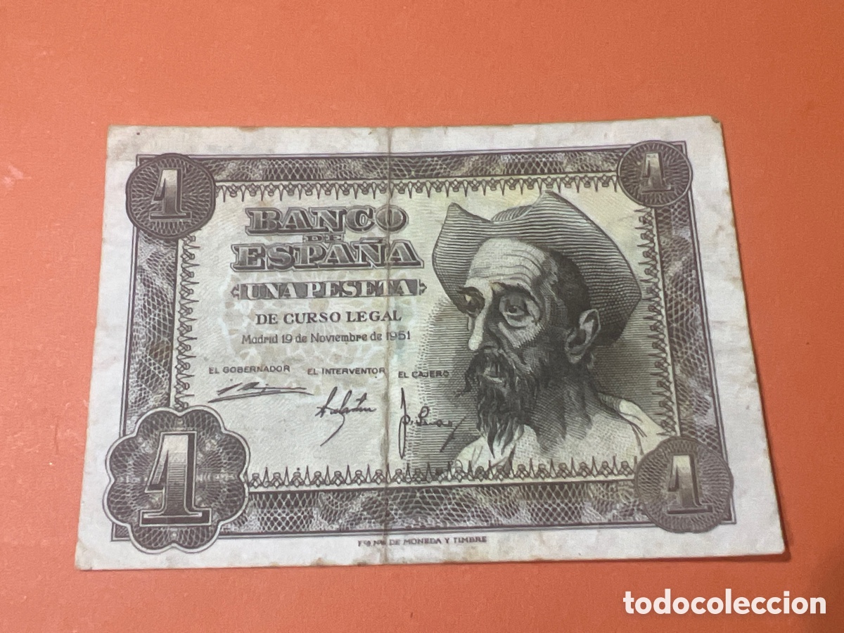 Billetes espa&ntilde;oles: A39. BILLETE DE ESPA&Ntilde;A DE 1954 DE 1 PESETA
