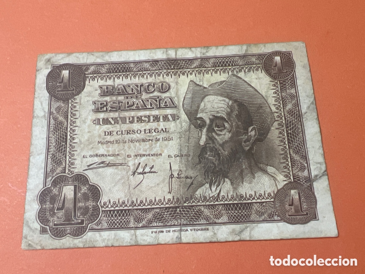 Billetes espa&ntilde;oles: A43. BILLETE DE ESPA&Ntilde;A DE 1954 DE 1 PESETA