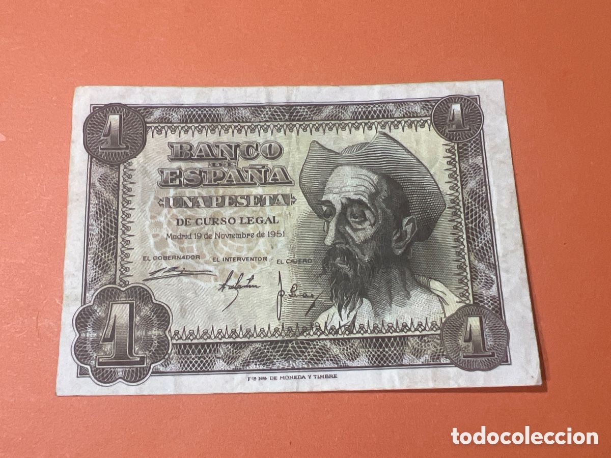 Billetes espa&ntilde;oles: A45. BILLETE DE ESPA&Ntilde;A DE 1954 DE 1 PESETA