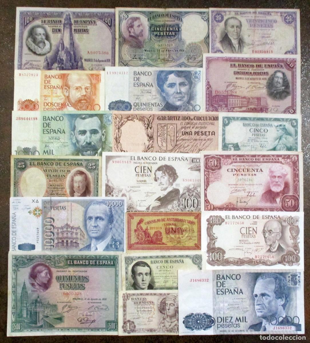Billetes espa&ntilde;oles: BILLETES ESPA&Ntilde;OLES ALFONSO XIII REPUBLICA LOCAL ASTURIA- LEON ESTADO ESPA&Ntilde;OL JUAN CARLOS I LOTE 2238