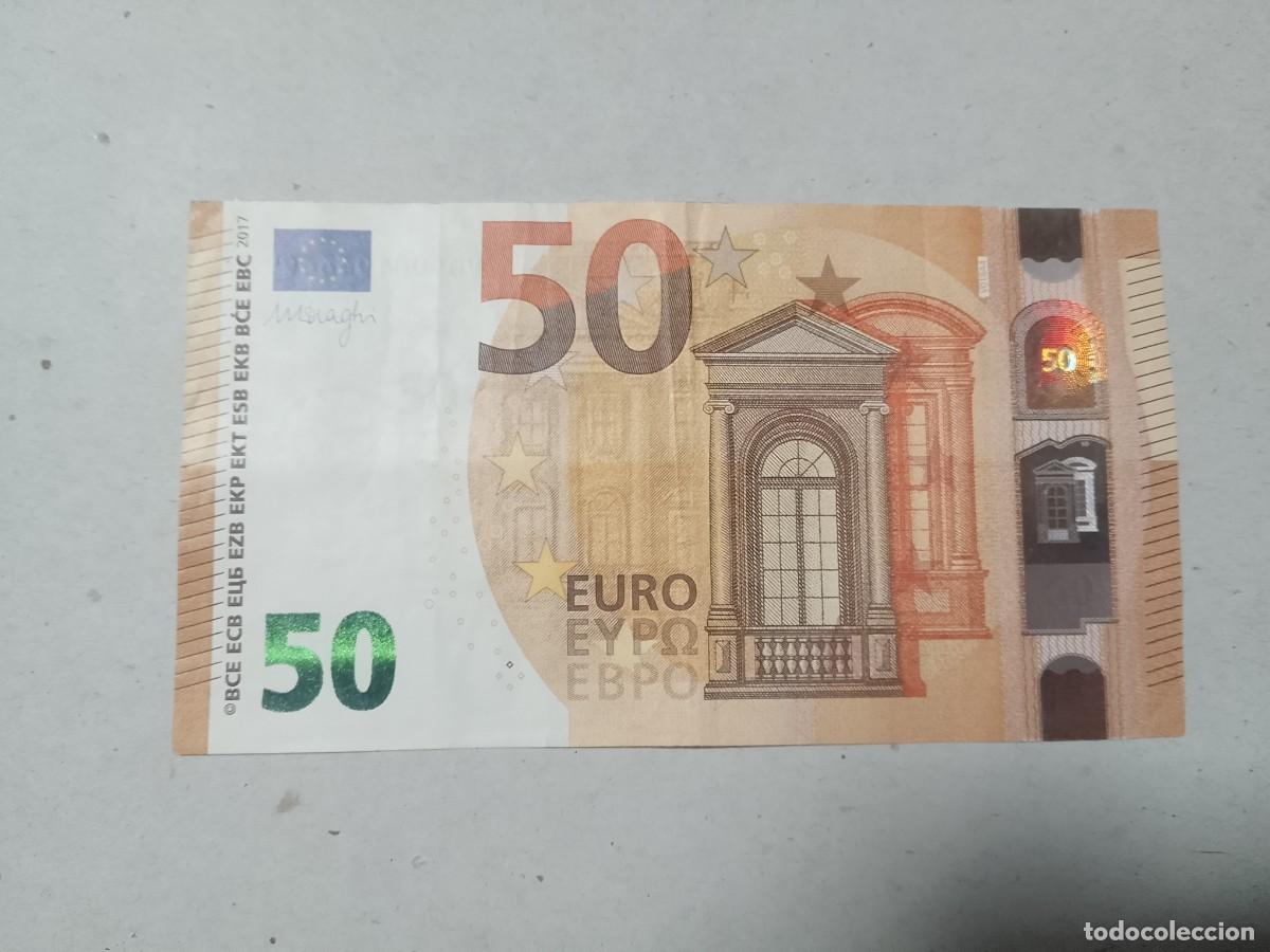 Billetes espa&ntilde;oles: 50 euros 3 firma Draghi de la VB Espa&ntilde;a, plancha V018A