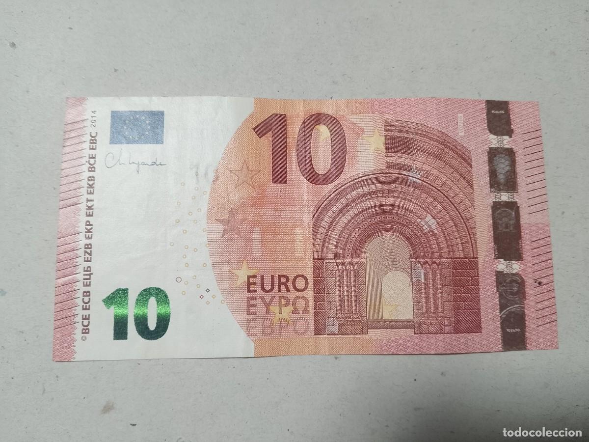 Billetes espa&ntilde;oles: 10 EURO, Espa&ntilde;a (VE00) V022, Lagarde, low nummer, sehr selten