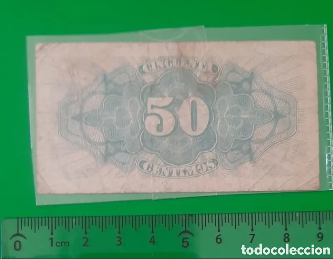 Billetes espa&ntilde;oles: Billete 1937. 50 c&eacute;ntimos - Foto 2