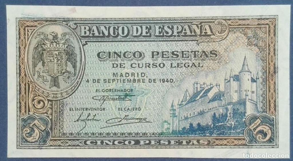 Billetes espa&ntilde;oles: Espa&ntilde;a, 5 Pesetas 1940 - 123a - (SC- / UNC-) [L7262651]