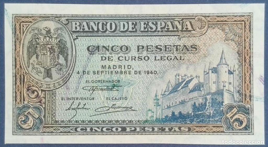 Billetes espa&ntilde;oles: Espa&ntilde;a, 5 Pesetas 1940 - 123a - (SC / UNC) [L7262650]