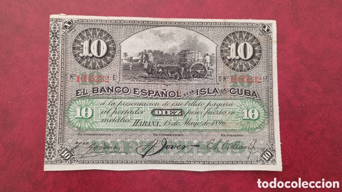 Billetes espa&ntilde;oles: BANCO ESPA&Ntilde;OL DE CUBA 1896 - 10 PESOS FUERTES - PLATA - BILLETE ORIGINAL