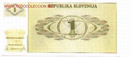 Billetes extranjeros: 6-590. Billete Eslovenia 1... - Foto 1
