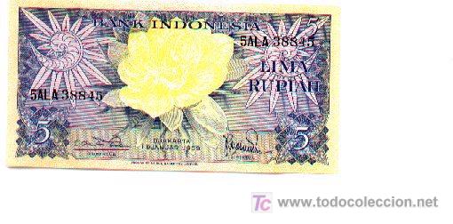 Billetes extranjeros: 6-420. Indonesia. P-65. 5 Rupias - Foto 1