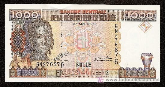 Billetes extranjeros: GUINEA: 1000 Francos 1998 SC Pick 37 - Foto 1