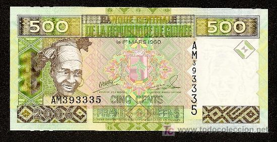 Billetes extranjeros: GUINEA: 500 Francos 2006 SC - Foto 1