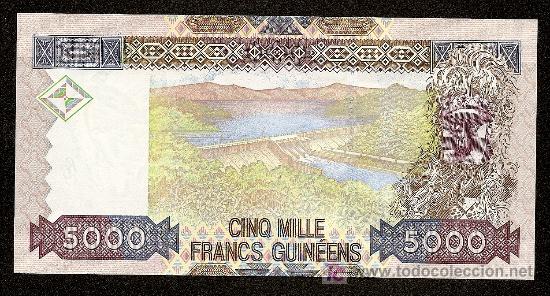 Billetes extranjeros: GUINEA: 5000 Francos 2006 S/C - Foto 2