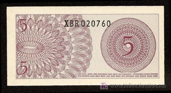 Billetes extranjeros: INDONESIA: 5 Sen 1964 SC Pick 91 - Foto 2