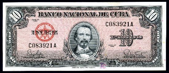 Billetes extranjeros: CUBA: 10 Pesos 1960 S/C - Foto 1