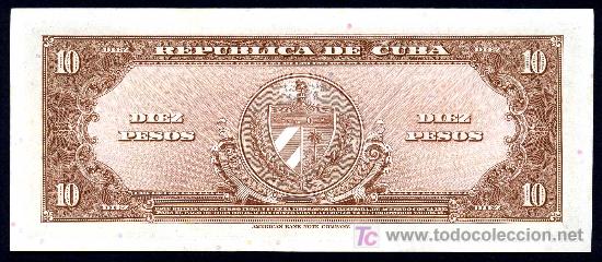 Billetes extranjeros: CUBA: 10 Pesos 1960 S/C - Foto 2