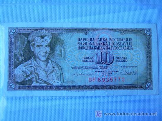 Billetes extranjeros: Billete Yugoslavia. 10 Dinares. 1981. - Foto 1