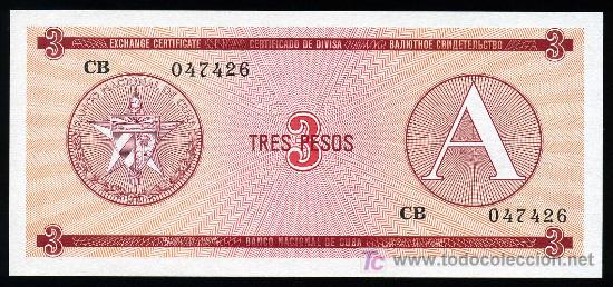 Billetes extranjeros: CUBA: 3 Pesos Serie A  S/C  Pick 2Fx - Foto 1