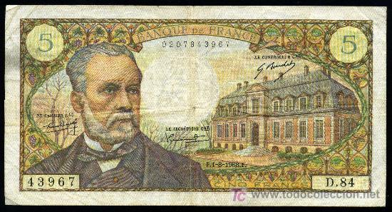 Billetes extranjeros: FRANCIA - 5 FRANCOS  1968  MBC  PICK 146 - Foto 1