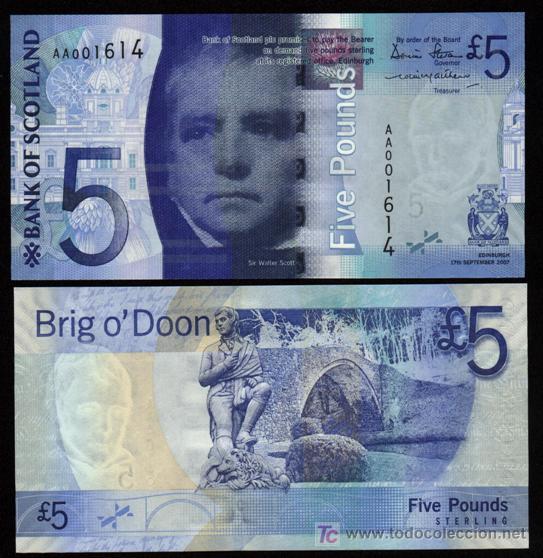 Escocia. bank of scotland. nuevo billete de 5 l - Vendido en Venta Directa - 18177740