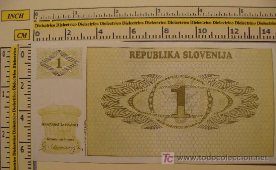 Billetes extranjeros: BILLETE DE ESLOVENIA. 1 T&Oacute;LAR. . - Foto 1