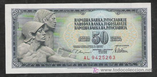 Billetes extranjeros: YUGOSLAVIA BILLETE DE 50 DINARA - Foto 1