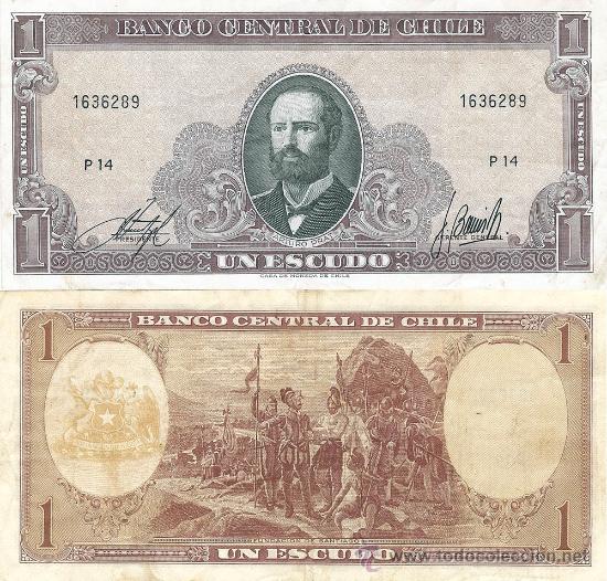 Billetes extranjeros: UN ESCUDO - BANCO CENTRAL DE CHILE - Foto 1