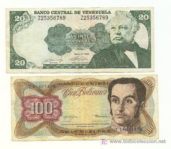Billetes extranjeros: 2 billetes circulados de Venezuela - Foto 1