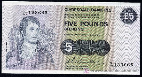 Billetes extranjeros: ESCOCIA : 5 Libras 1982  Pick 112e  S/C Plancha - Foto 1
