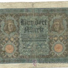 Billetes extranjeros: BILLETE ALEMANIA. 100 M. 1920. 