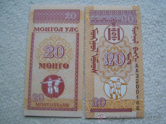 Billetes extranjeros: Billete Mongolia. 20 Mongo. 1993. Sin Circular. - Foto 1