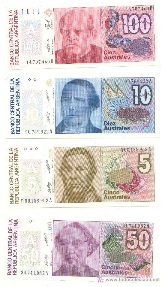 Billetes extranjeros: 4 billetes de Argentina. Sin circular - Foto 1