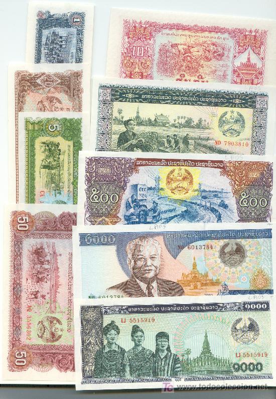 Billetes extranjeros: 9 billetes diferentes de Laos sin circular - Foto 1