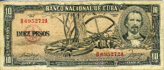 Billetes extranjeros: Cuba. 10 pesos a&ntilde;o 1956. - Foto 1